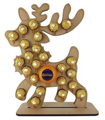 6mm Reindeer Chocolate Orange and Ferrero Rocher Holder Advent Calendar